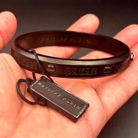 Philipp Plein PJ7AA17BL Mens Black Stainless Steel Hexagon Bracelet NIBWT - Picture 3 of 17